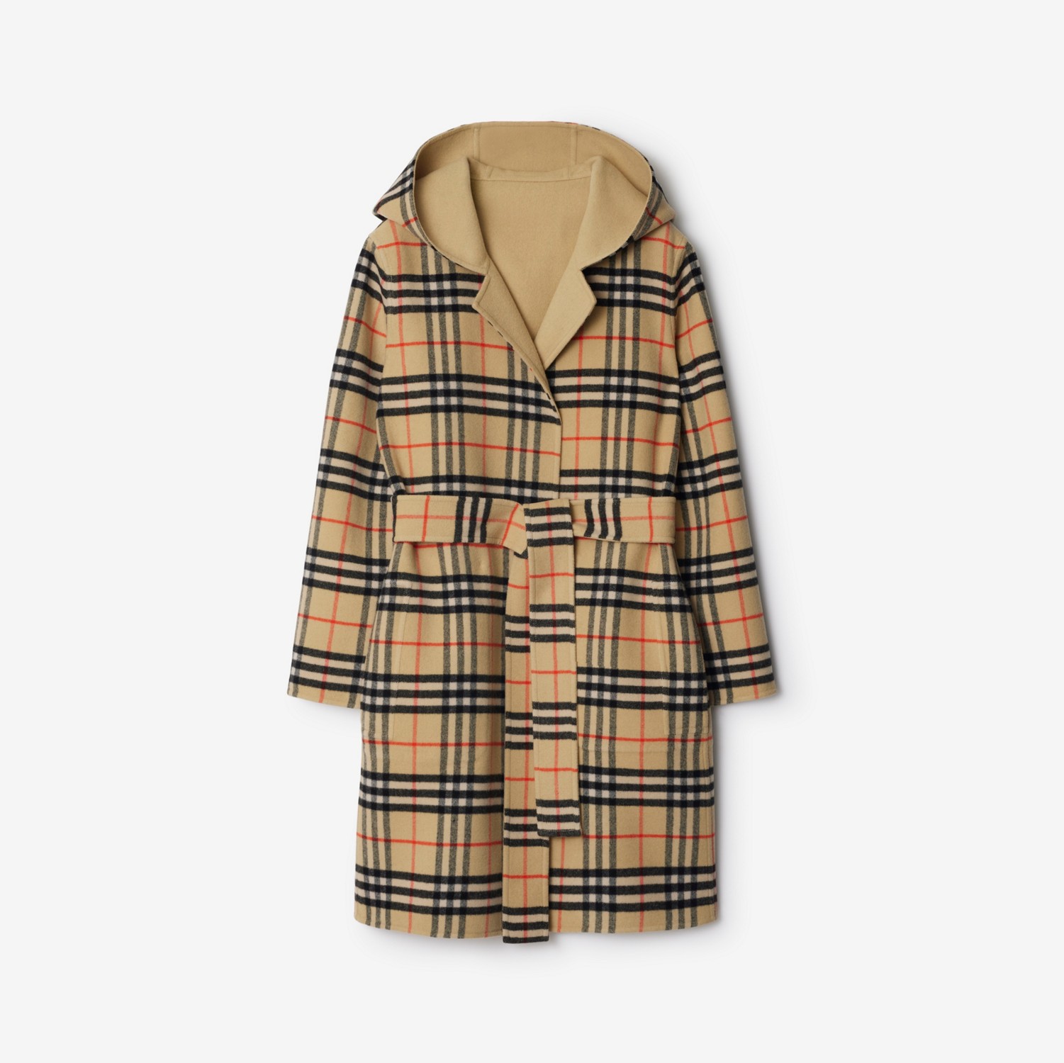 ミッドレングス リバーシブル ハンプシャー カーコート (フラックス) - ウィメンズ, ウール | Burberry®公式サイト ミッドレングス リバーシブル ハンプシャー カーコート (フラックス) - ウィメンズ, ウール | Burberry®公式サイト