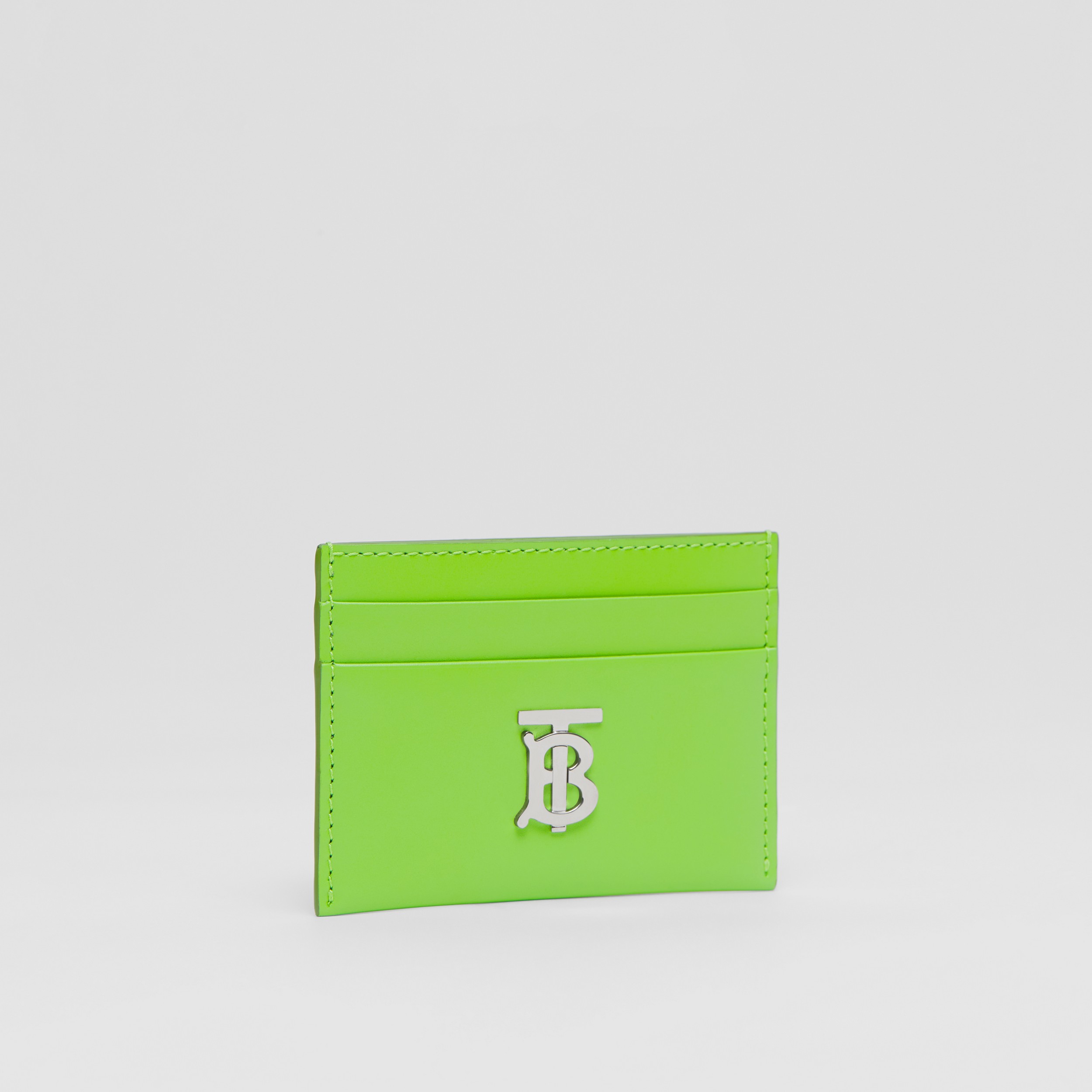 Monogram Motif Leather Card Case in Brilliant Green - Women | Burberry® Official - 4