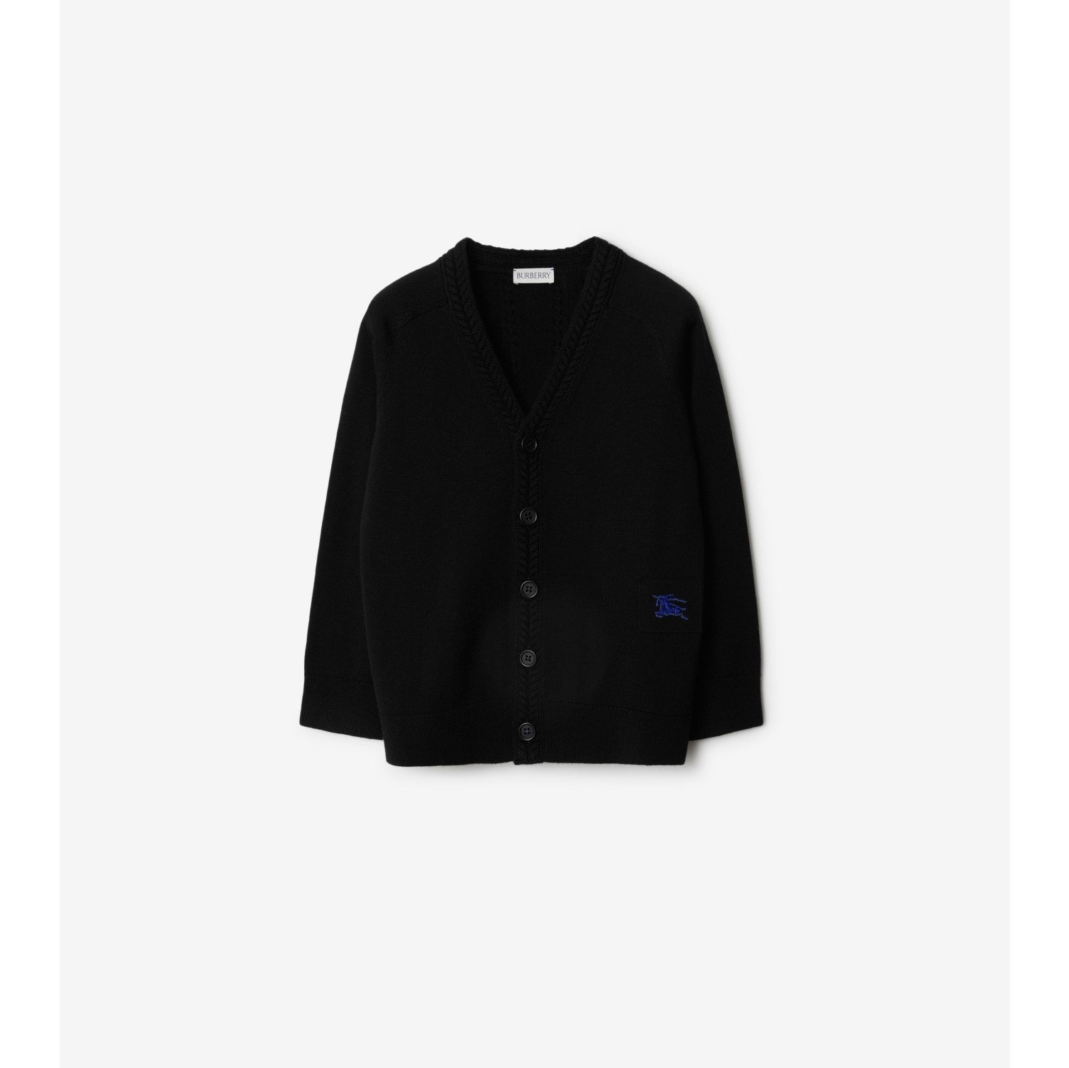 Wool Cardigan in Black Burberry Official