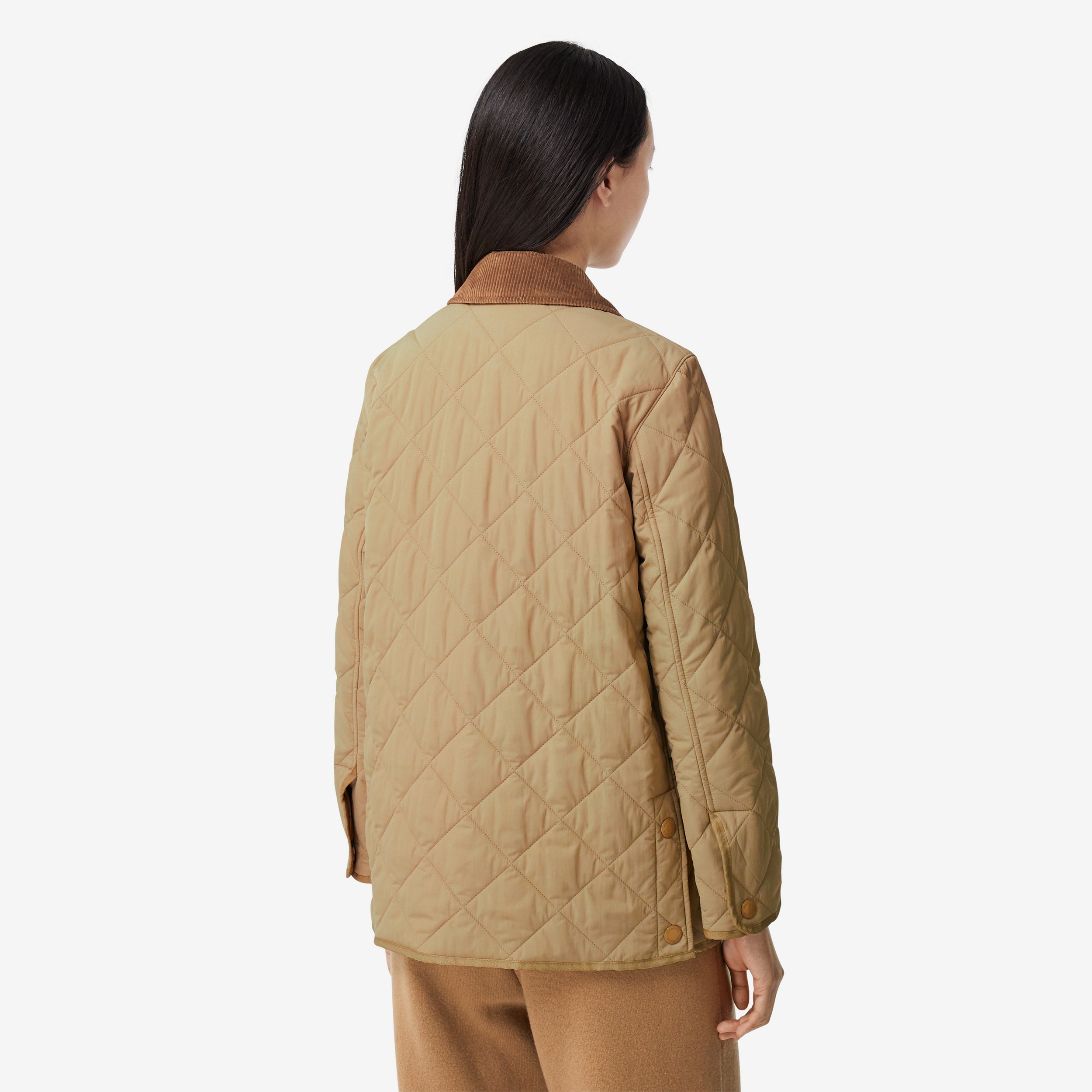 Diamond Quilted Thermoregulated Barn Jacket in Honey - Women | Burberry® Official - 3