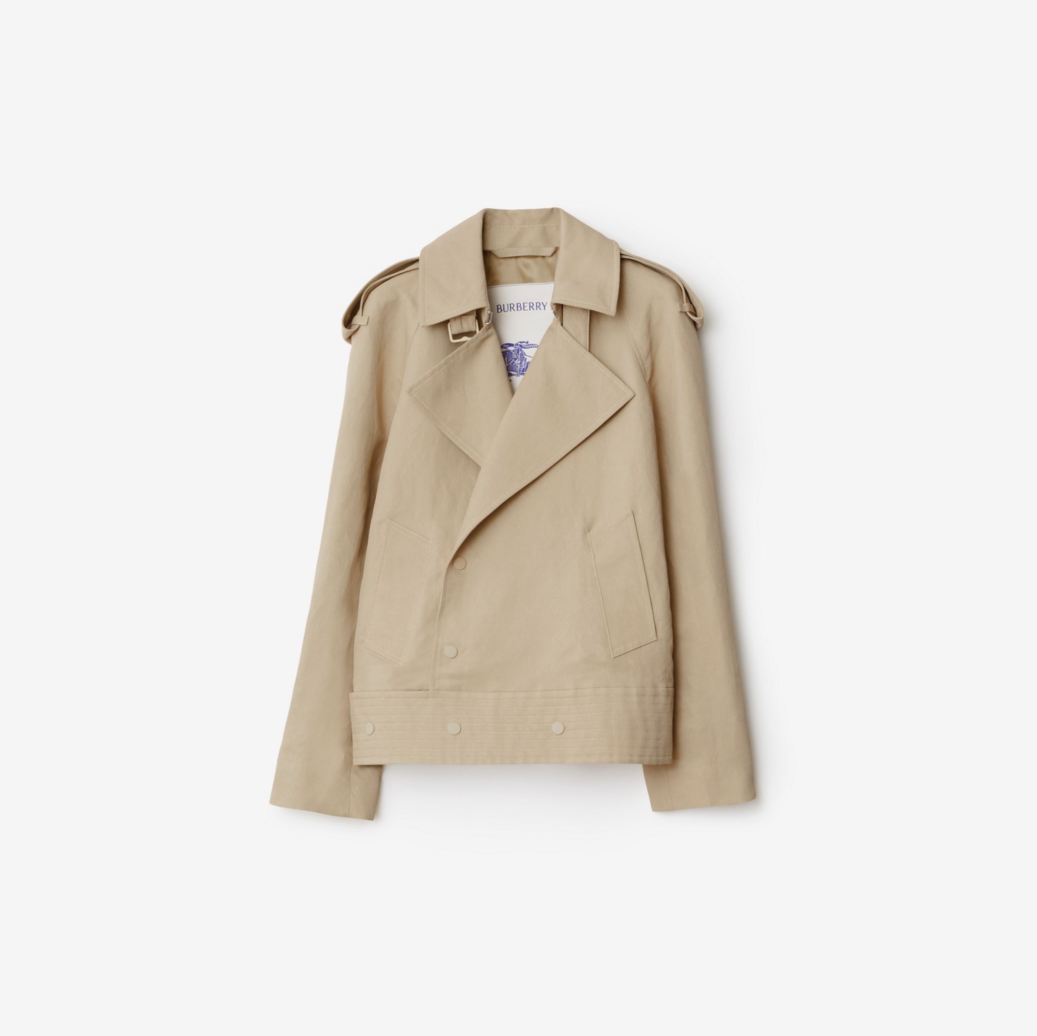 Canvas Trench Jacket in Oat - Women, Technical | Burberry® Official