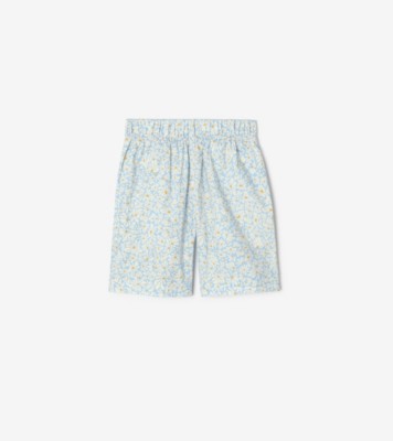 Daisy Cotton Poplin Shorts in Misty blue | Burberry® Official