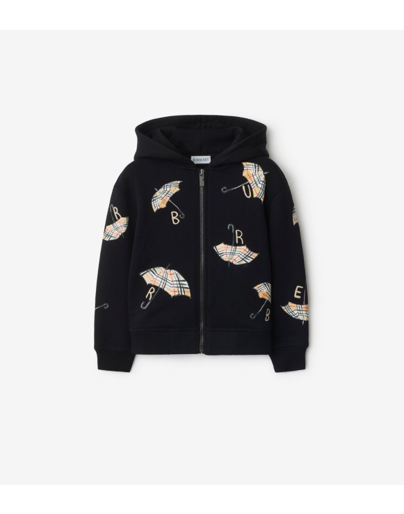 Umbrella Logo Cotton Zip Hoodie