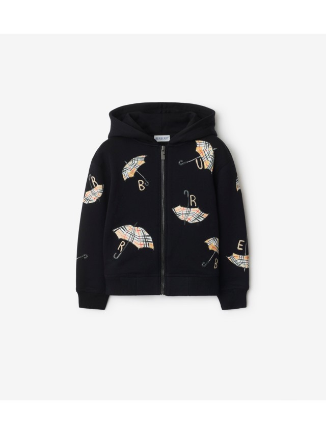 EKD Cotton Zip Hoodie in Black | Burberry® Official