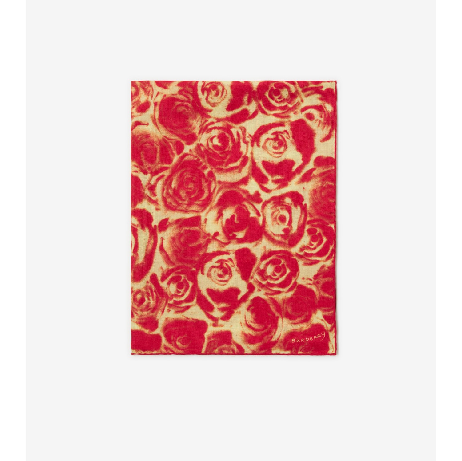 玫瑰装饰丝绒混纺围巾