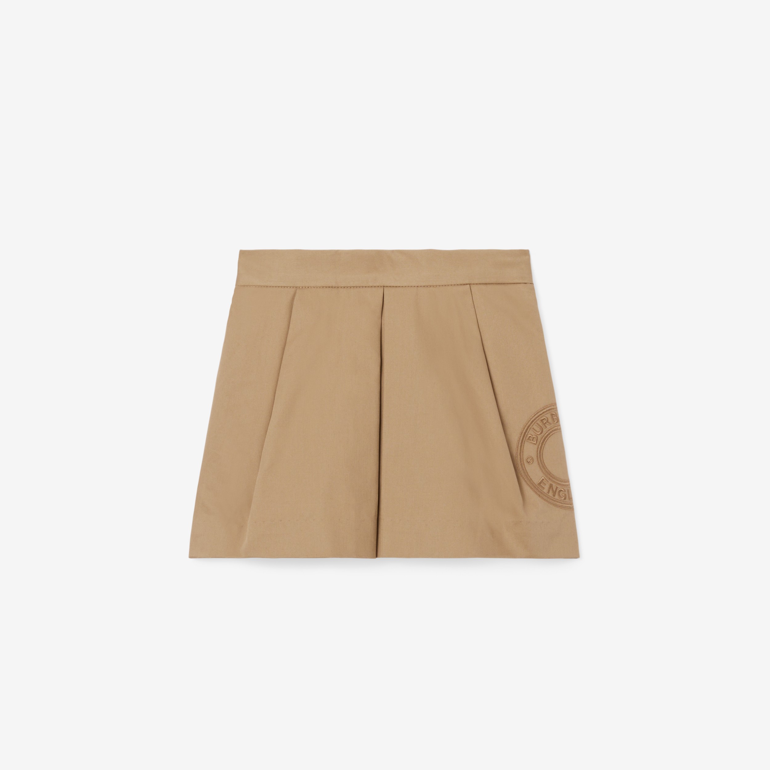 Baumwolltwill-Rock in A-Linie mit Logo-Grafik (Vintage-beige) - Kinder | Burberry® - 1
