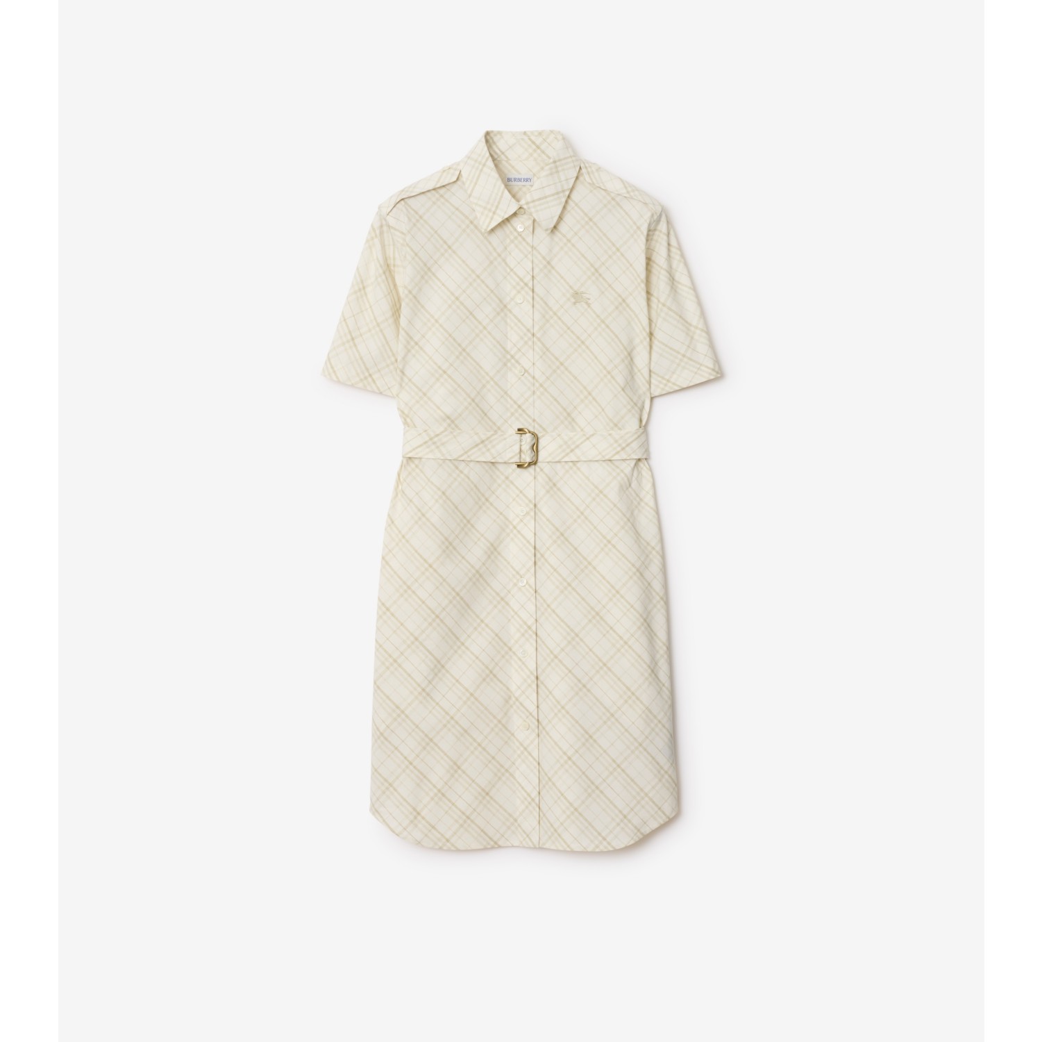Check Cotton Shirt Dress