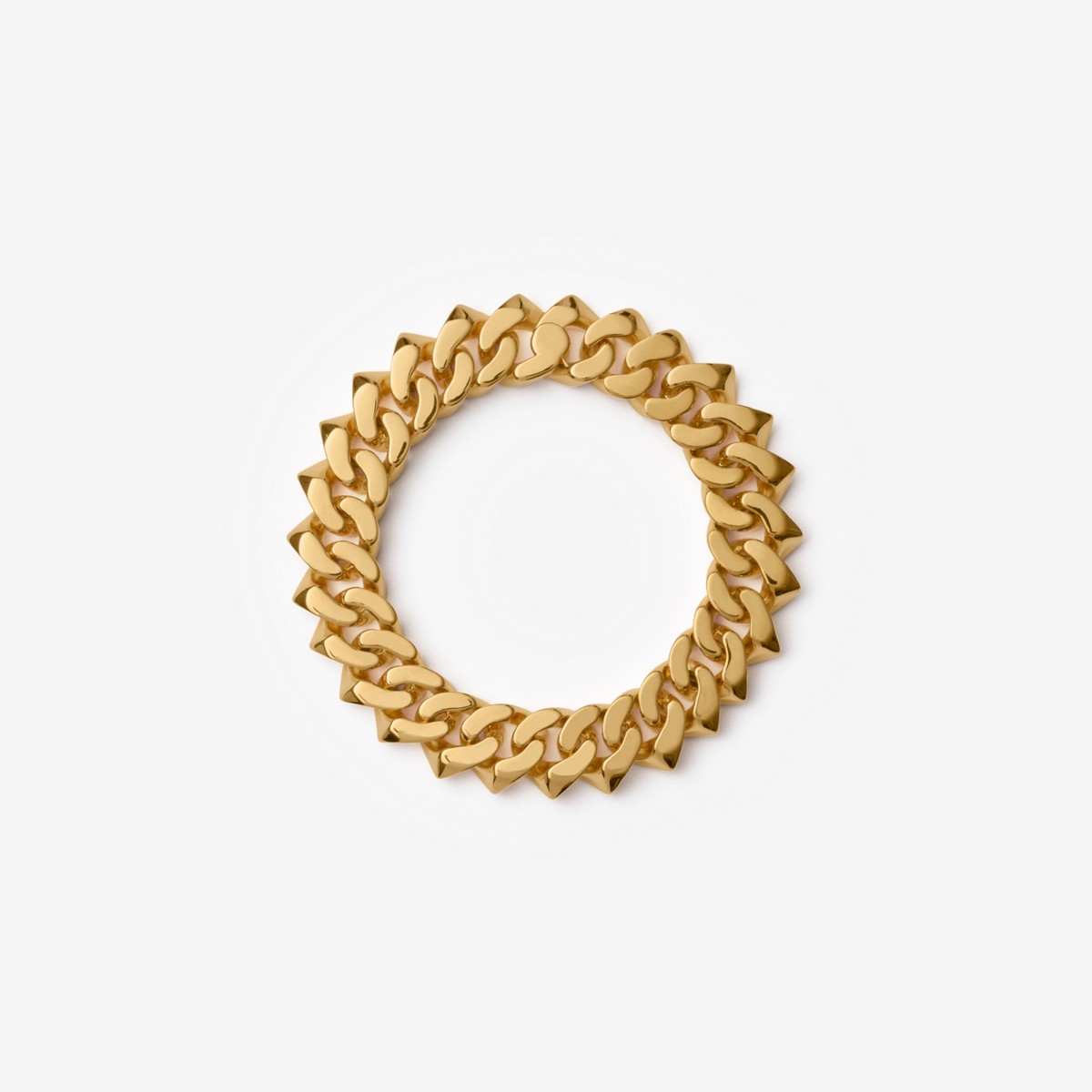 Shop Burberry Thorn Cuban Chain Bracelet In Gold