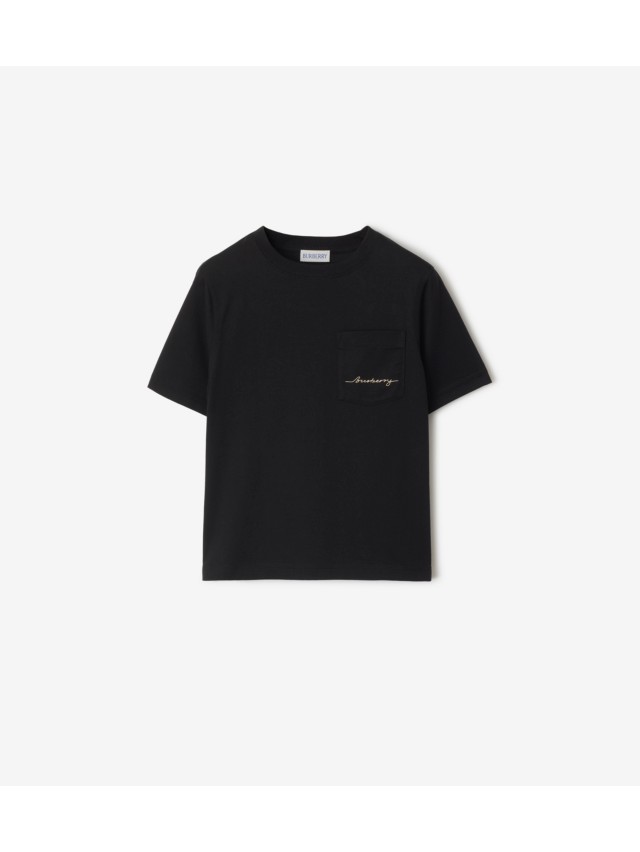 美品 バーバリー BURBERRY Tシャツ カットソー ロングスリーブ 長袖 ロゴプリント トップス キッズ 14Y(164cm)  ブラック/ホワイト | フリマアプリ ラクマ