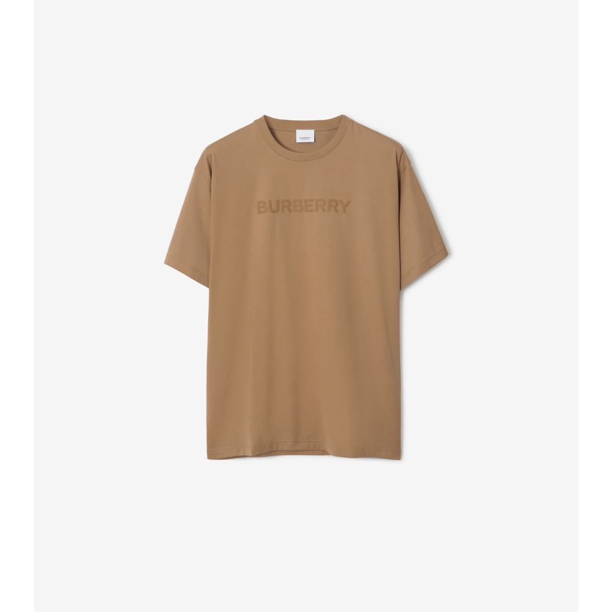 Shop Burberry Logo Cotton T-shirt In Camel