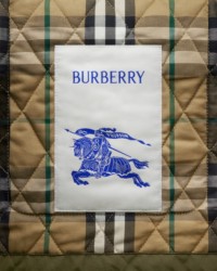 Close up shot of the Burberry Check lining in the Quilted Jacket