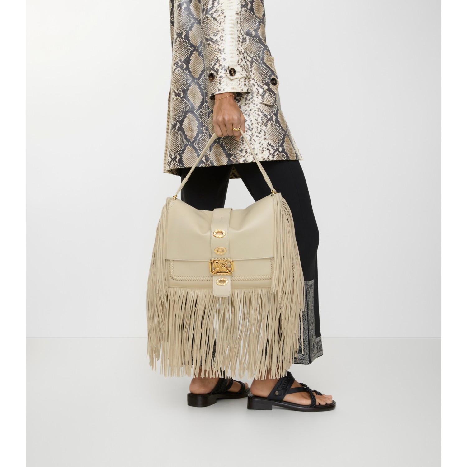 Medium Rider Bag in Soap beige - Women, Leather | Burberry® Official