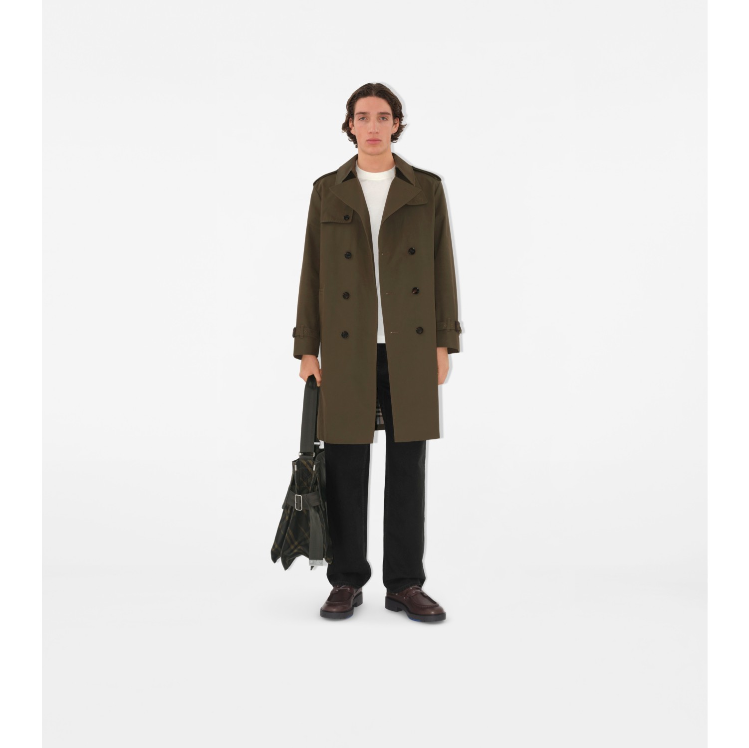 Long Cotton Nylon Trench Coat