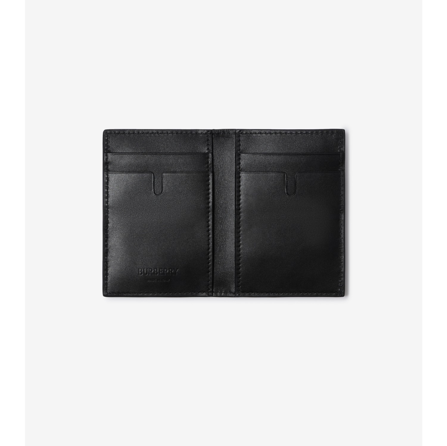 Burberry Embossed Check Leather Folding Card Case in Black - Men, Burberry®  Official