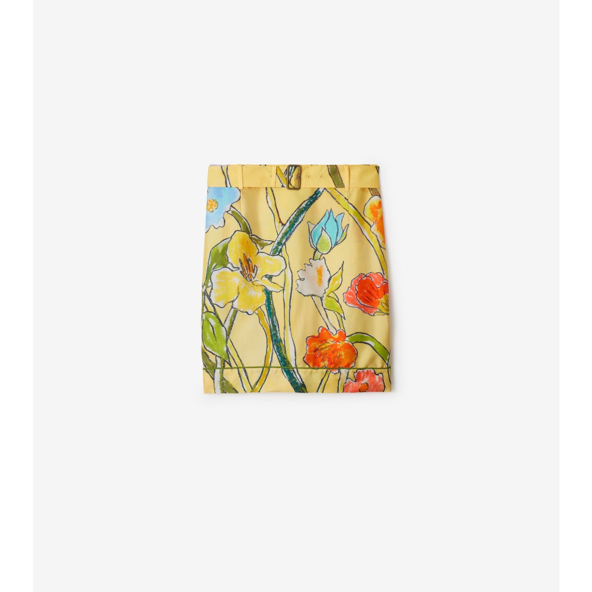 Burberry Highgrove Cascading Flowers Silk Skirt