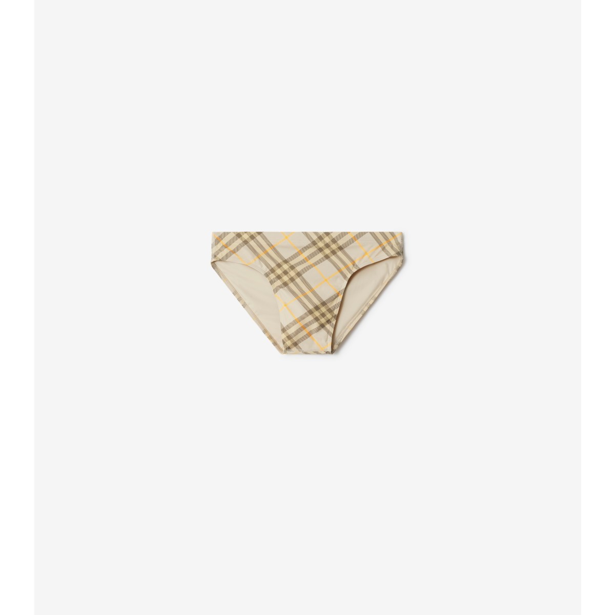 Burberry Check Swim Briefs In Wheat