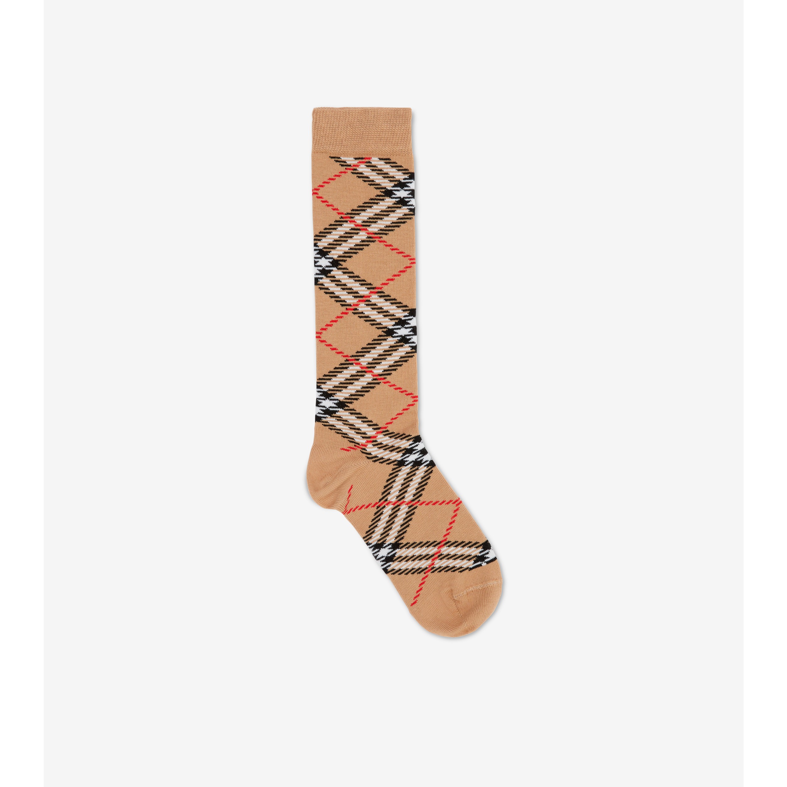 Check Cotton Blend Socks in Archive Beige Children | Burberry®