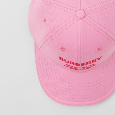 Horseferry Motif Cotton Twill Baseball Cap in Primrose Pink | Burberry®  Official