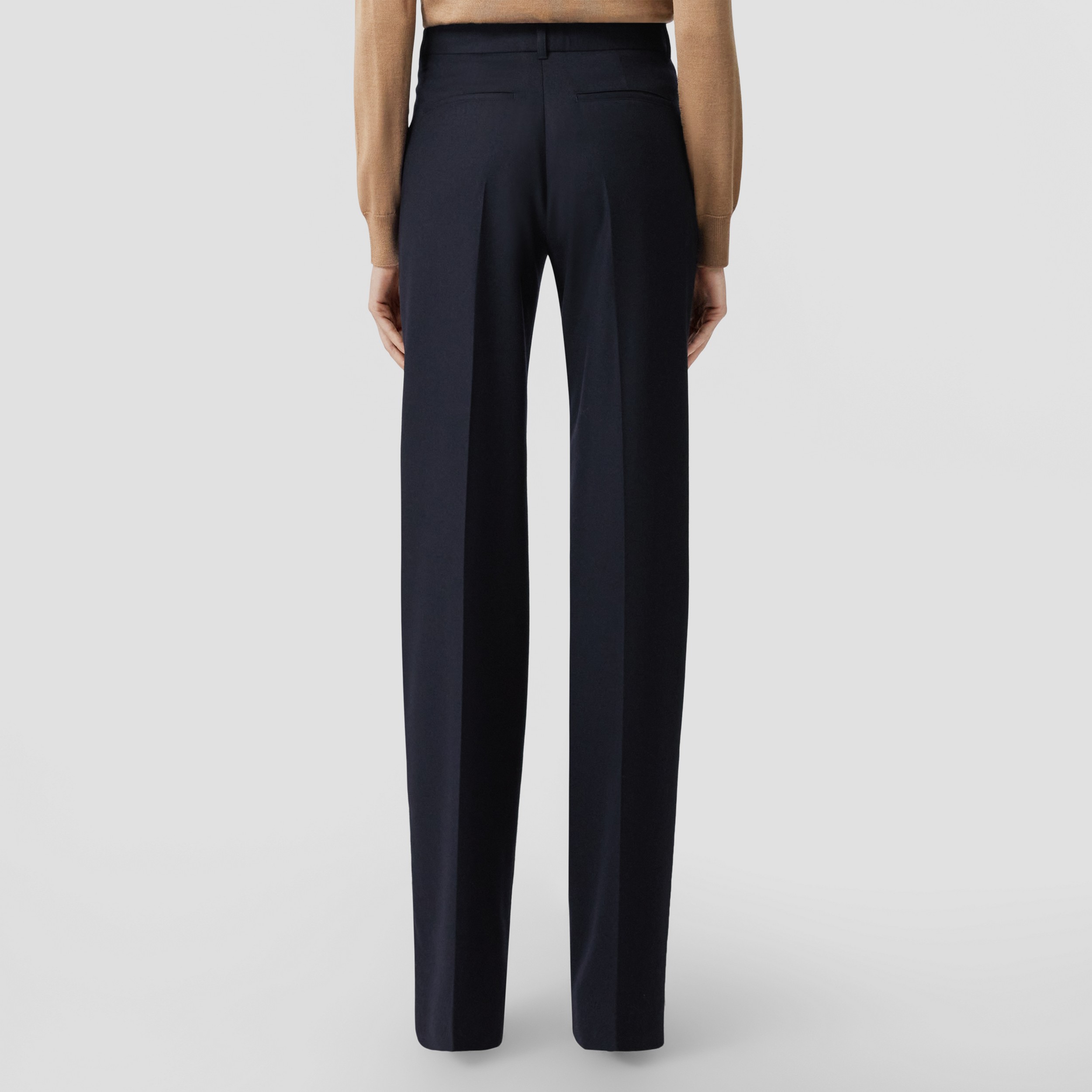 Wool Tailored Trousers in Dark Charcoal Blue - Women | Burberry® Official - 2
