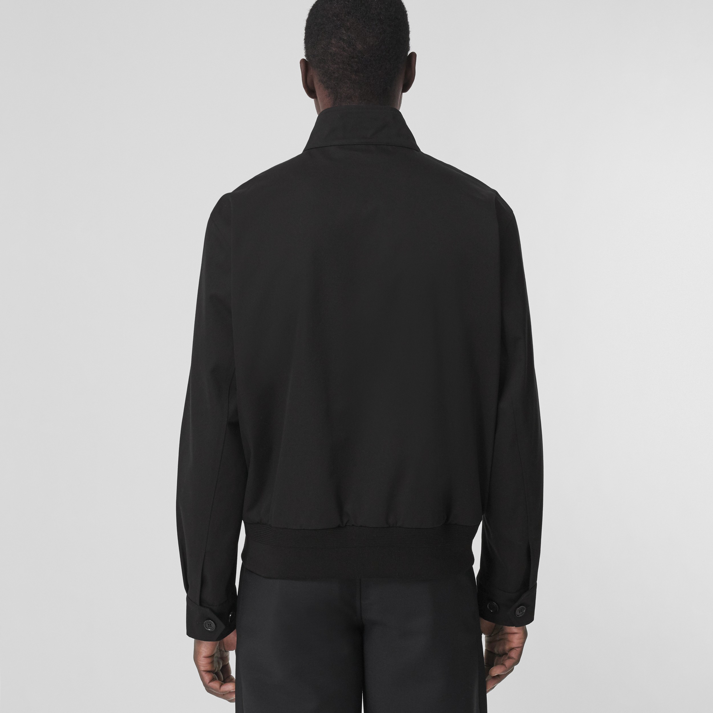 Monogram Motif Cotton Gabardine Harrington Jacket in Black - Men | Burberry® Official - 3