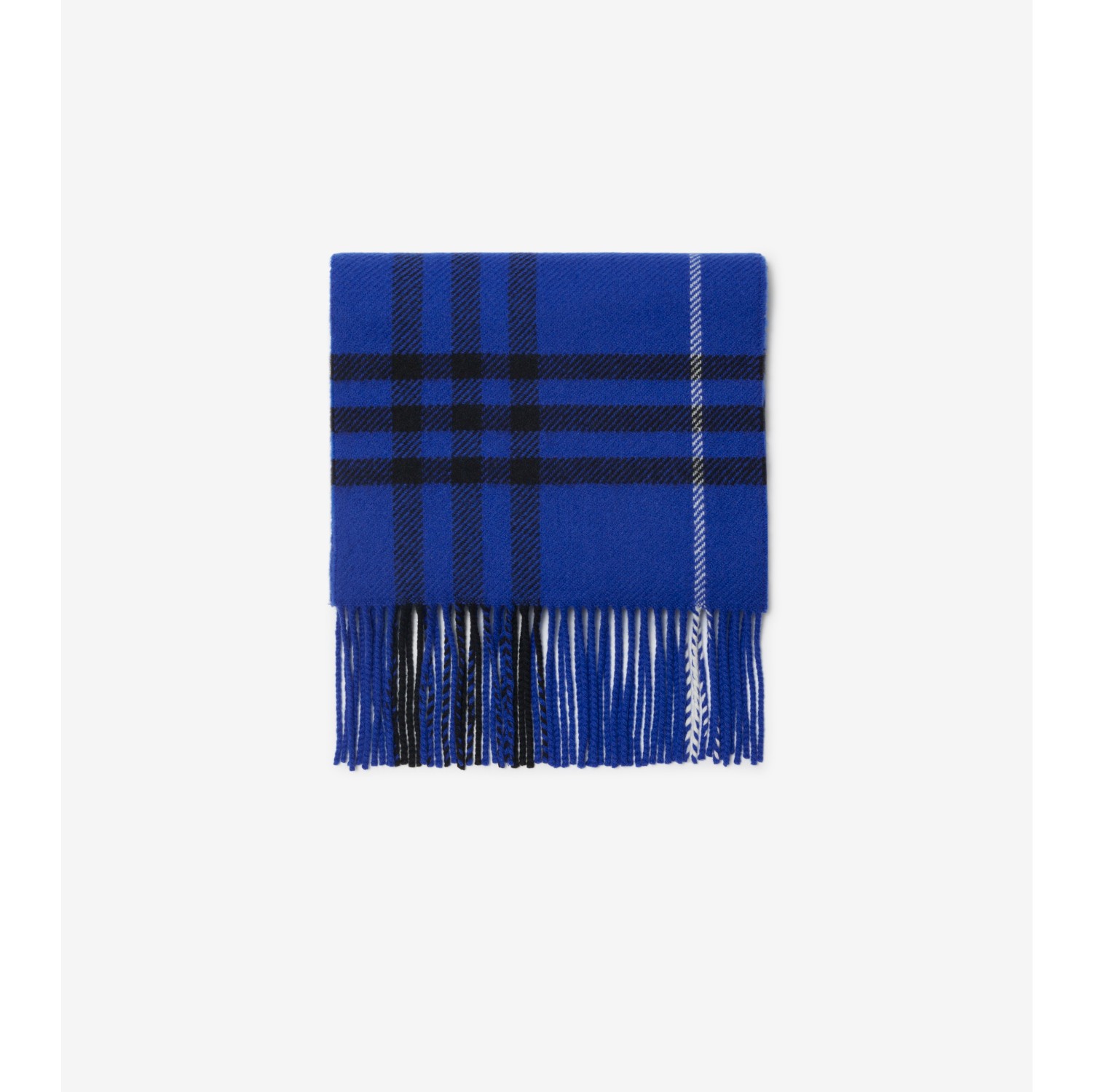 Check Wool Cashmere Scarf in Knight Burberry® Official
