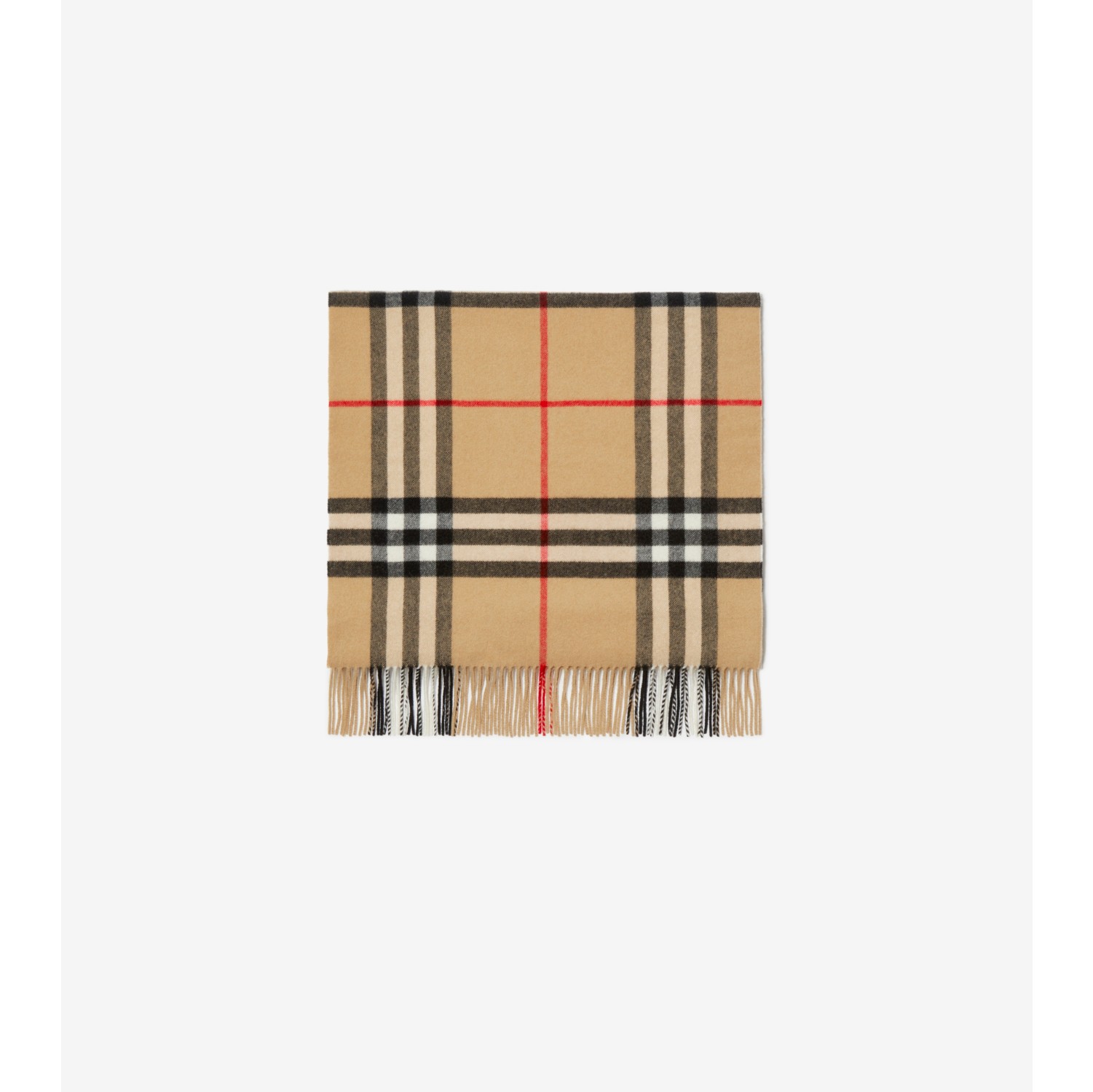 Wide Check Cashmere Scarf