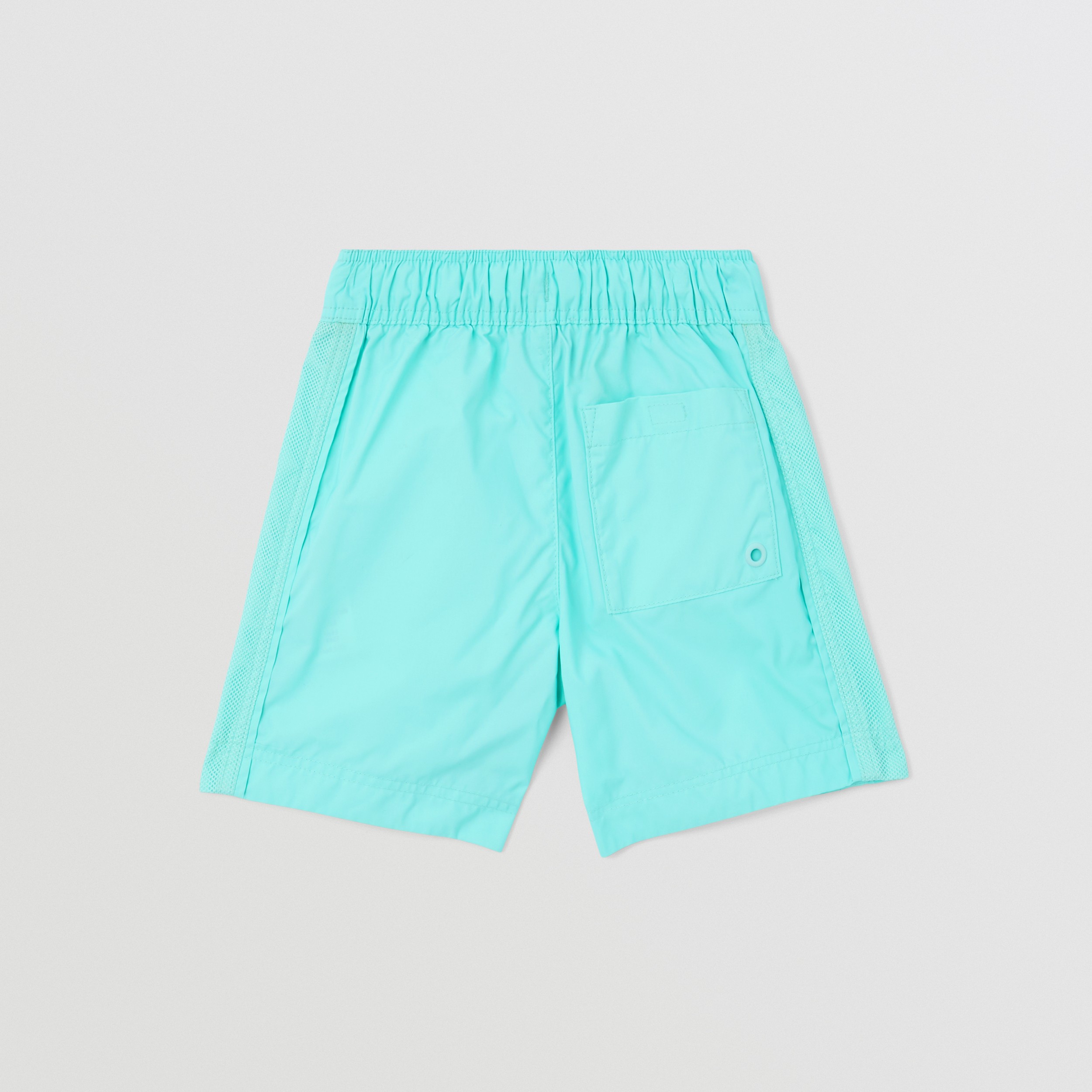 Horseferry Motif Nylon Swim Shorts in Light Aqua Blue - Children | Burberry® Official - 3