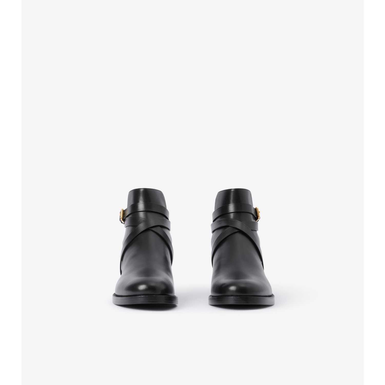 Black leather store flat boots