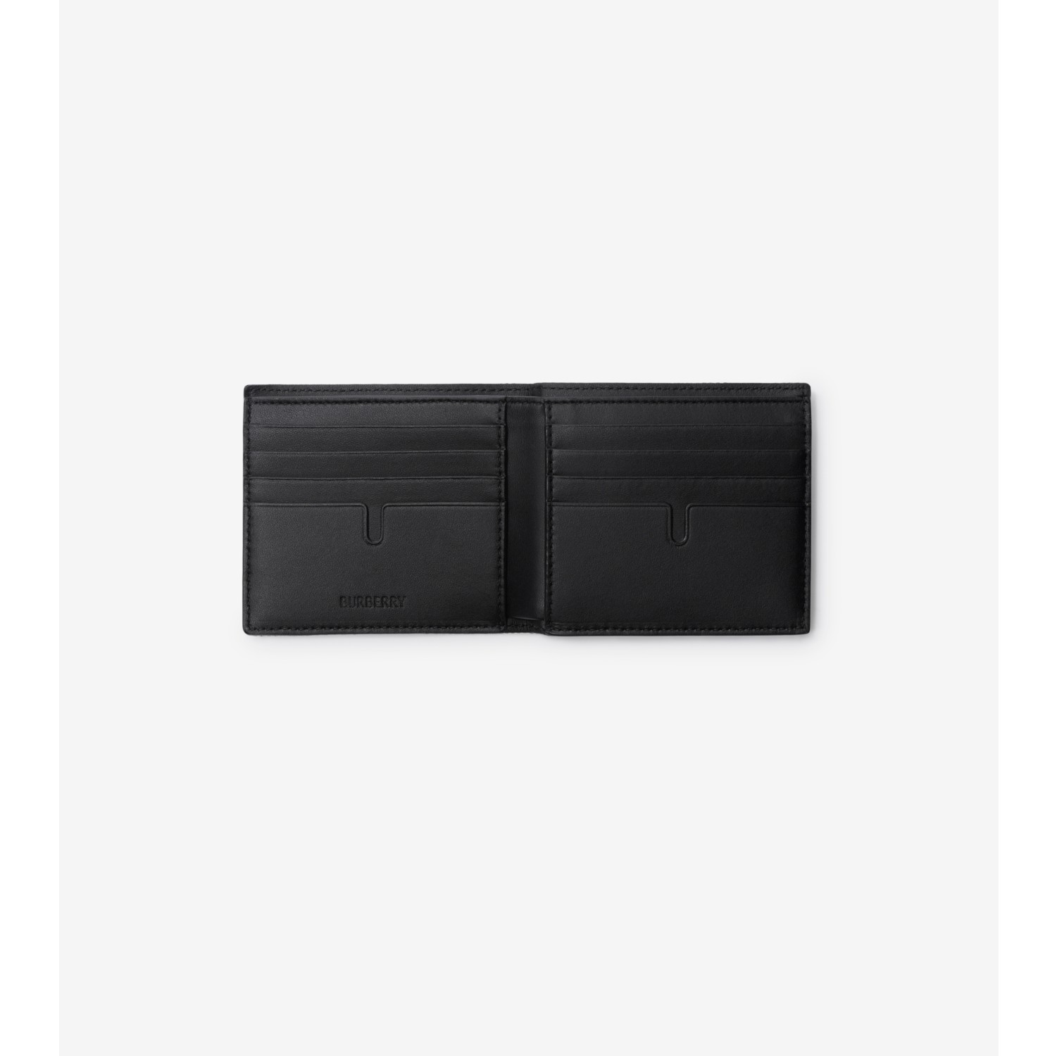 Check Bifold Wallet in Black calico Men Canvas Burberry Official