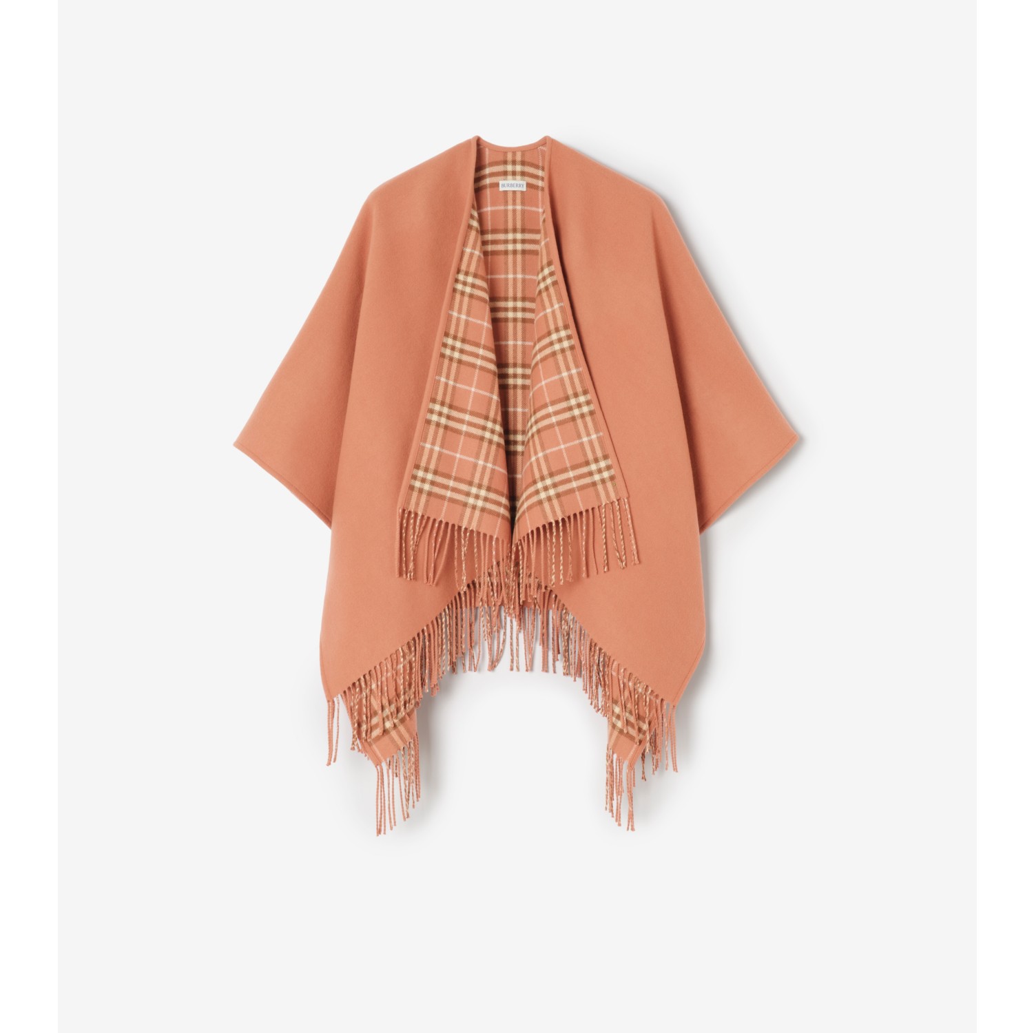 Reversible Check Wool Cape