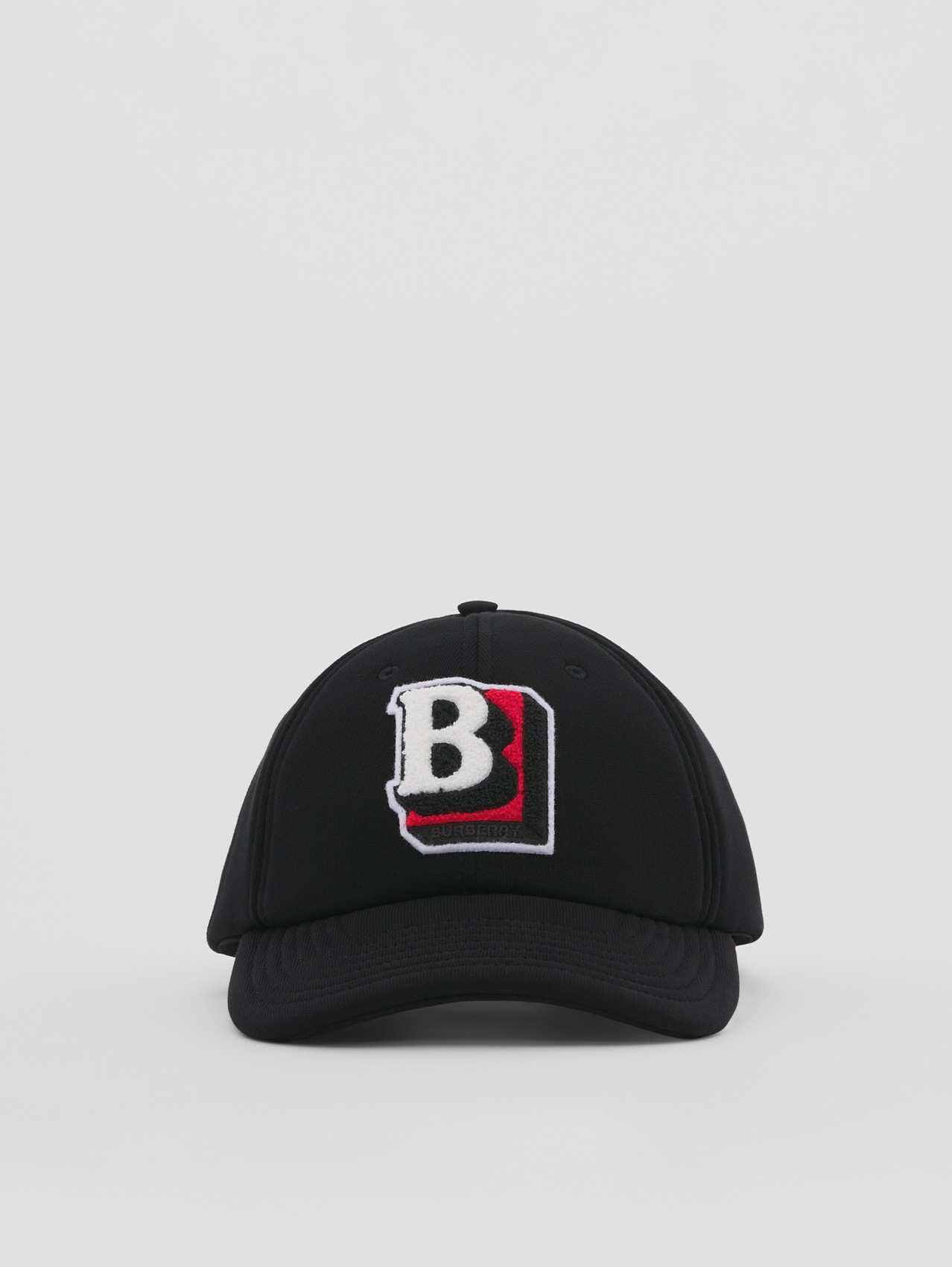 Letter Graphic Cotton Baseball Cap in Black/red