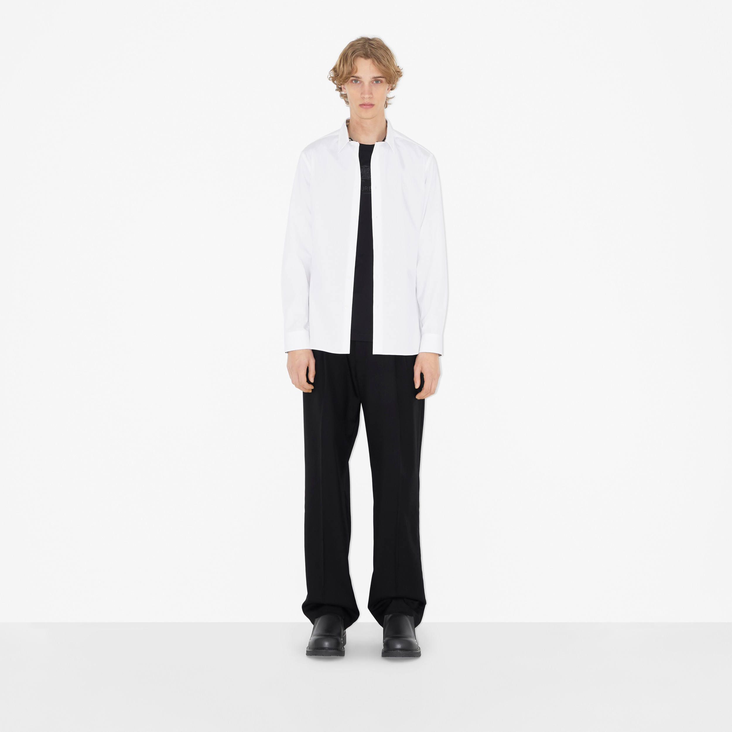 Camicia in cotone stretch con EKD (Bianco) - Uomo | Sito ufficiale Burberry® - 2