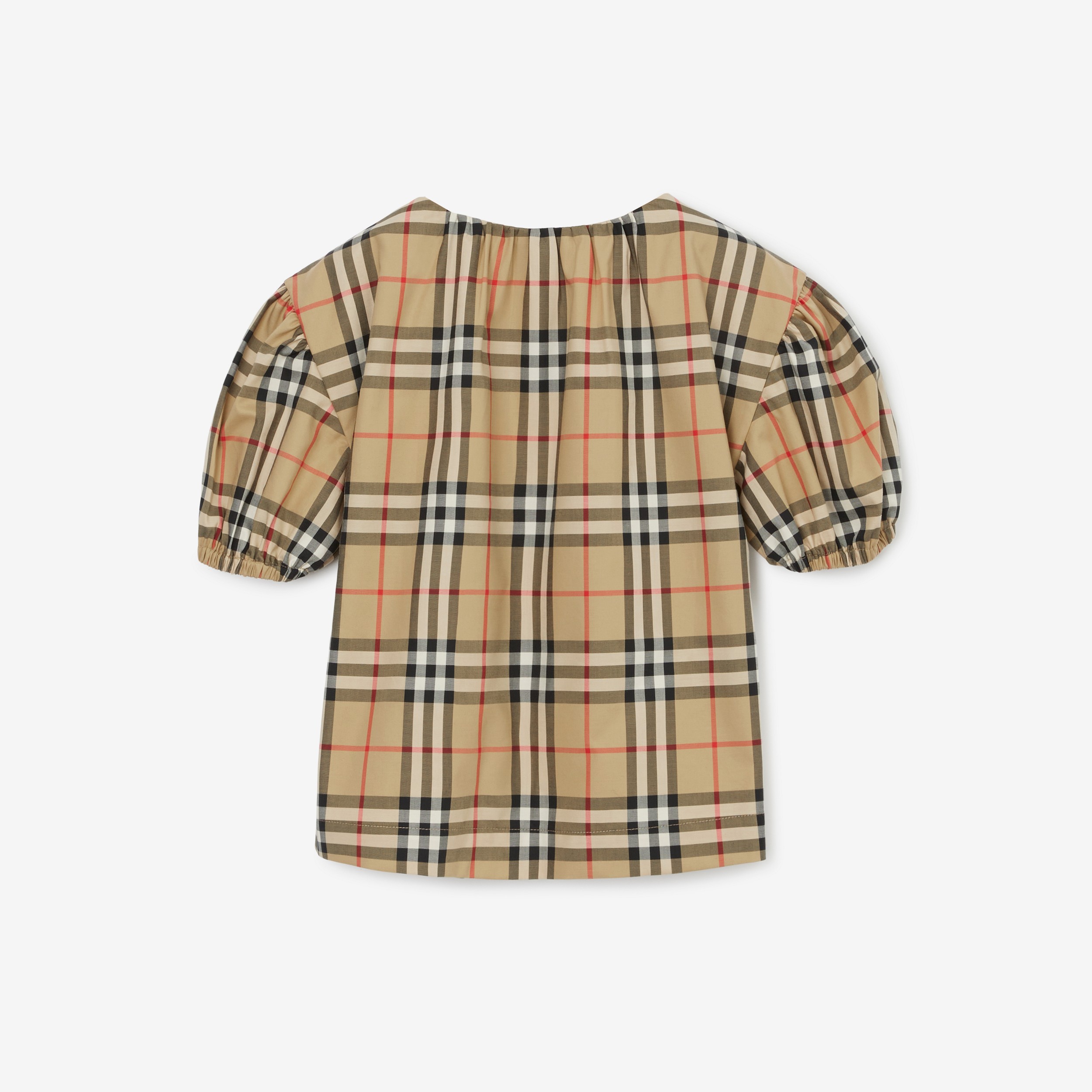 Blusa en sarga de algodón elástico Check (Beige Vintage) | Burberry® oficial - 2