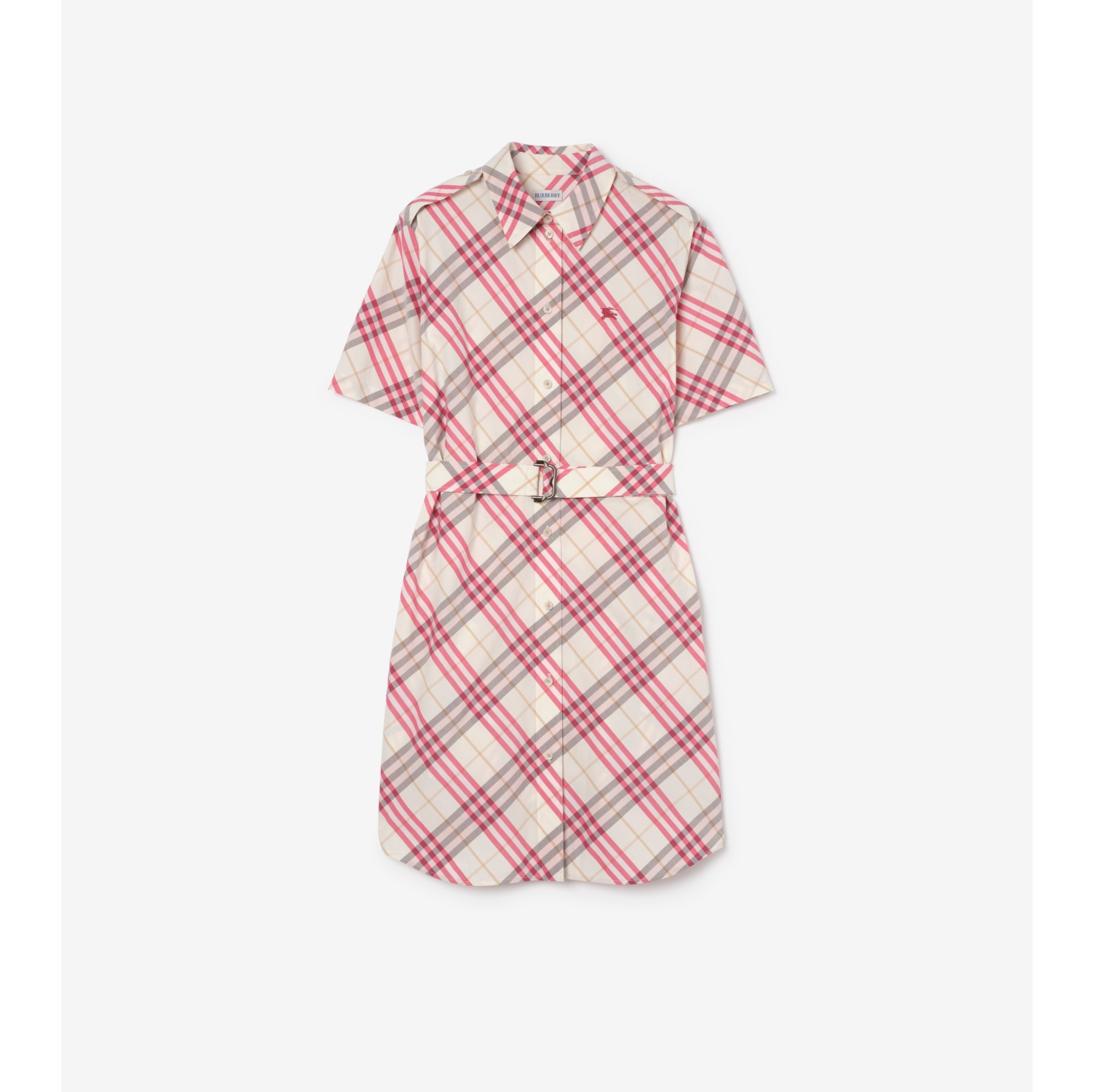 Check Cotton Shirt Dress