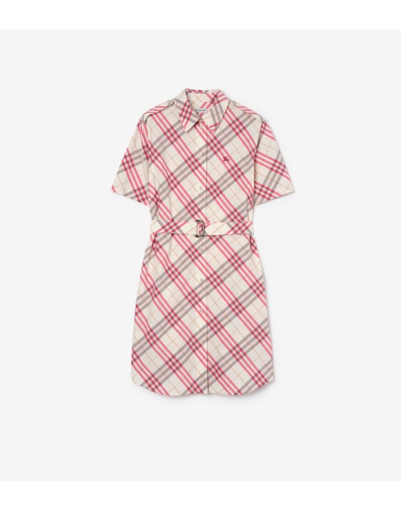 Check Cotton Shirt Dress