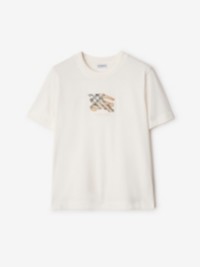 EKDチェック コットンTシャツ（チョークホワイト）