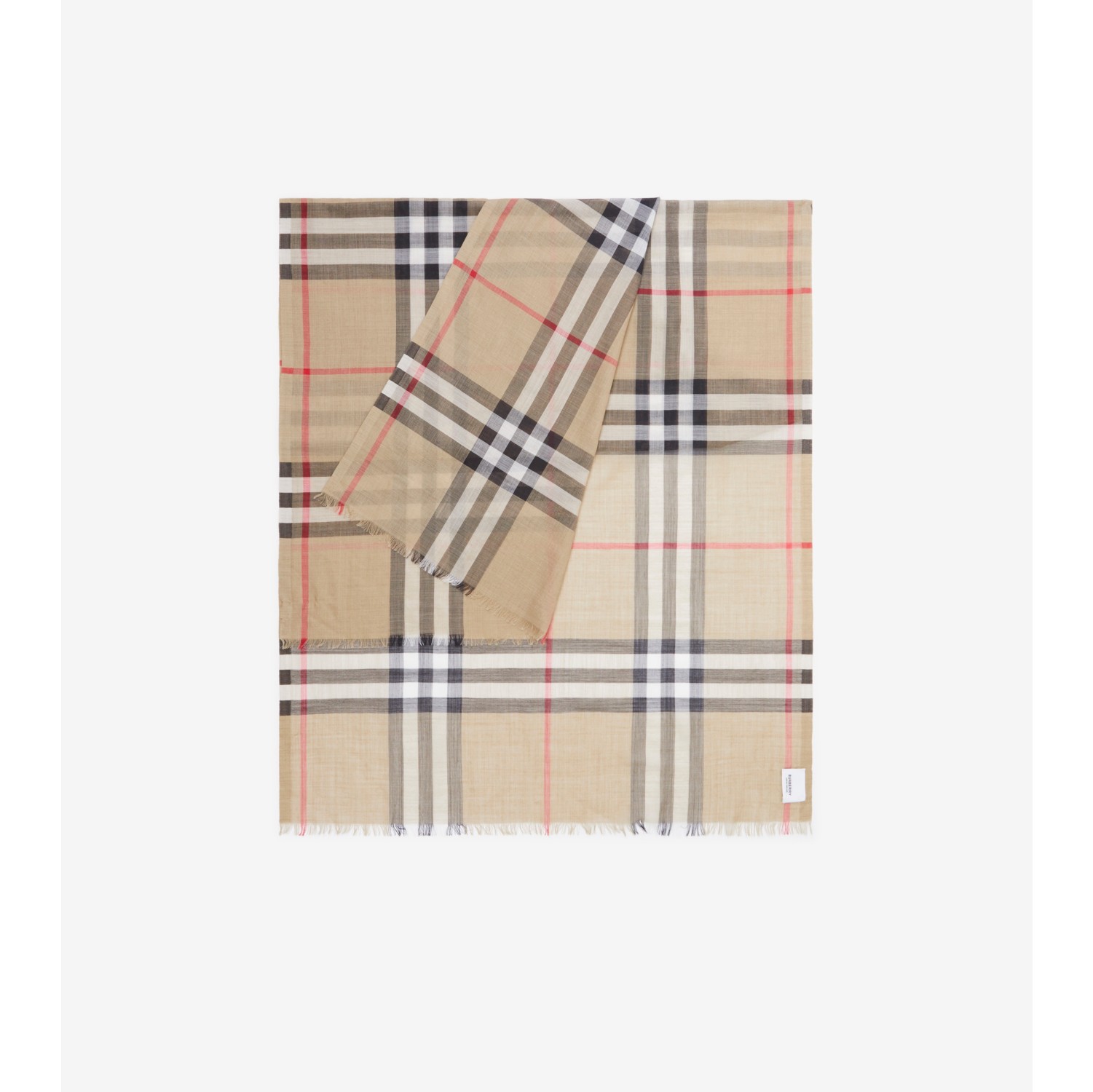 NEW BURBERRY SCARF TARTAN CHEK MERINO WOOL CASHMERE BEIGE SCARF ref.311555  - Joli Closet