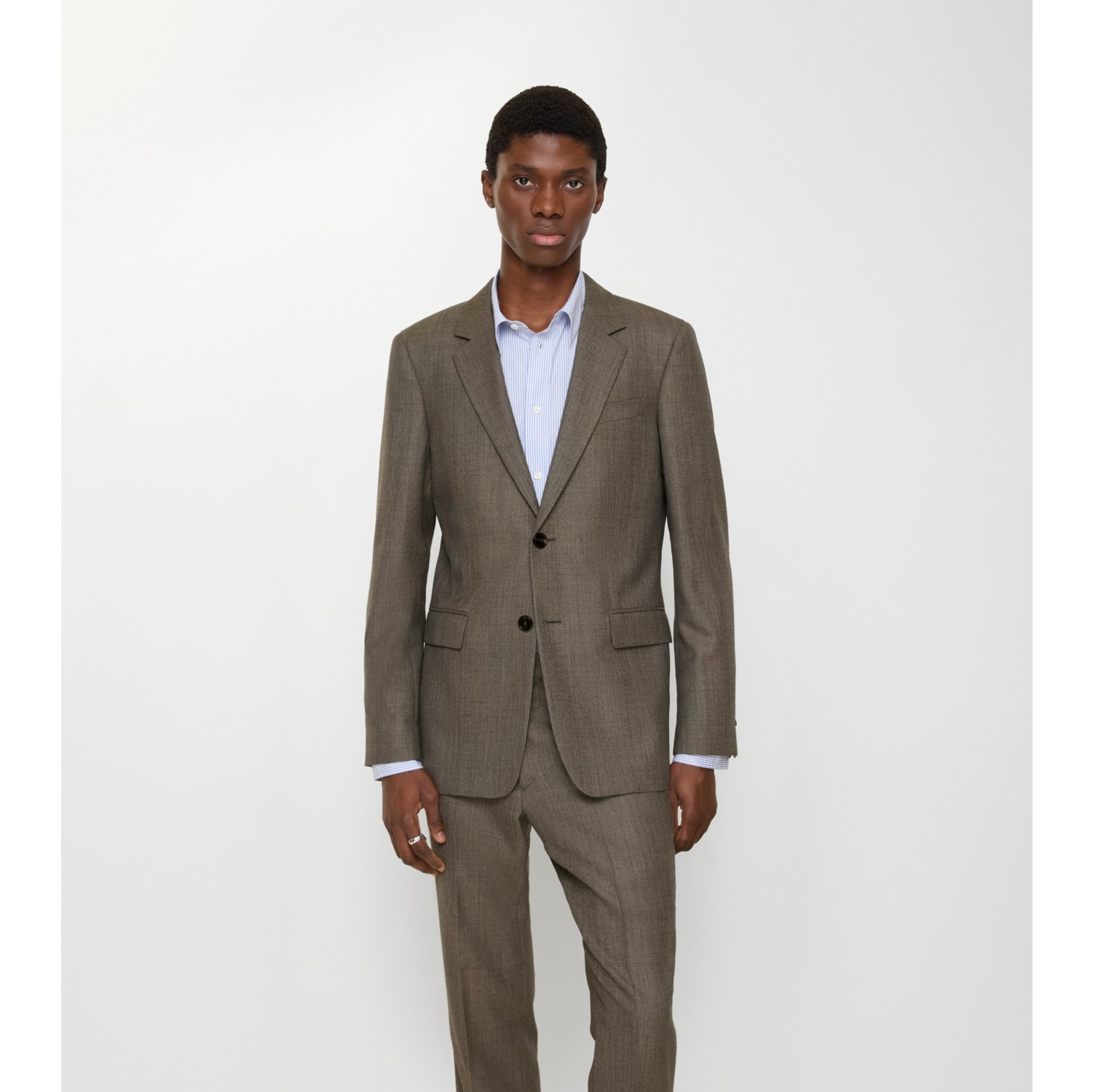 Sharkskin Wool Tailored Jacket