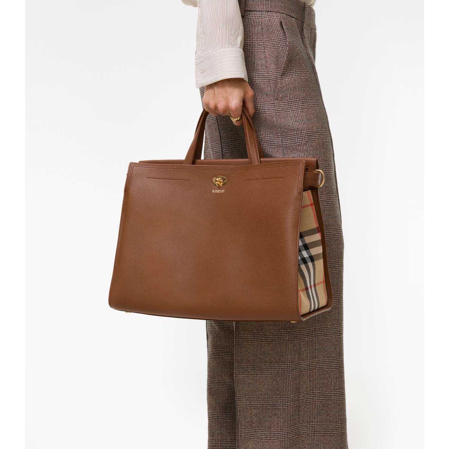 Cotswolds Check Tote in Hazel brown - Women