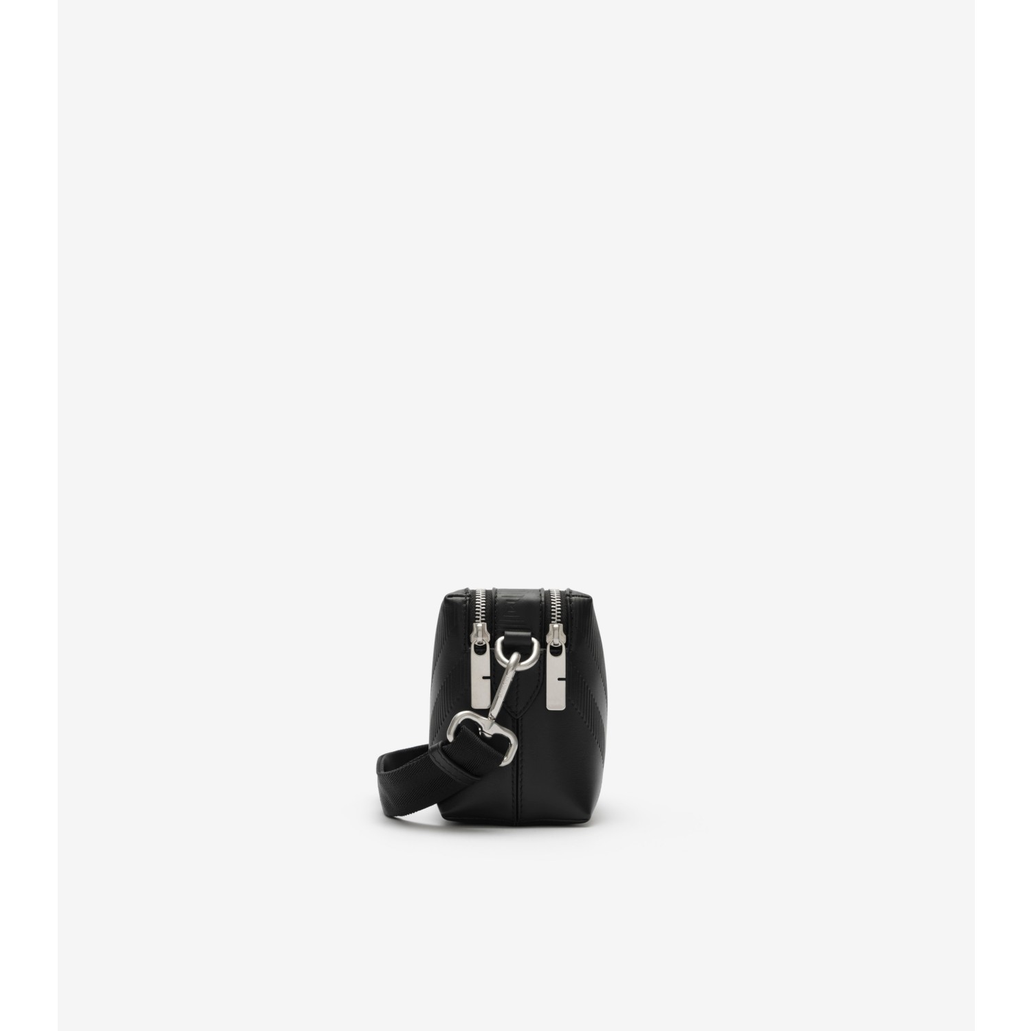 Embossed Check Crossbody Bag in Black - Men, Leather | Burberry® Official