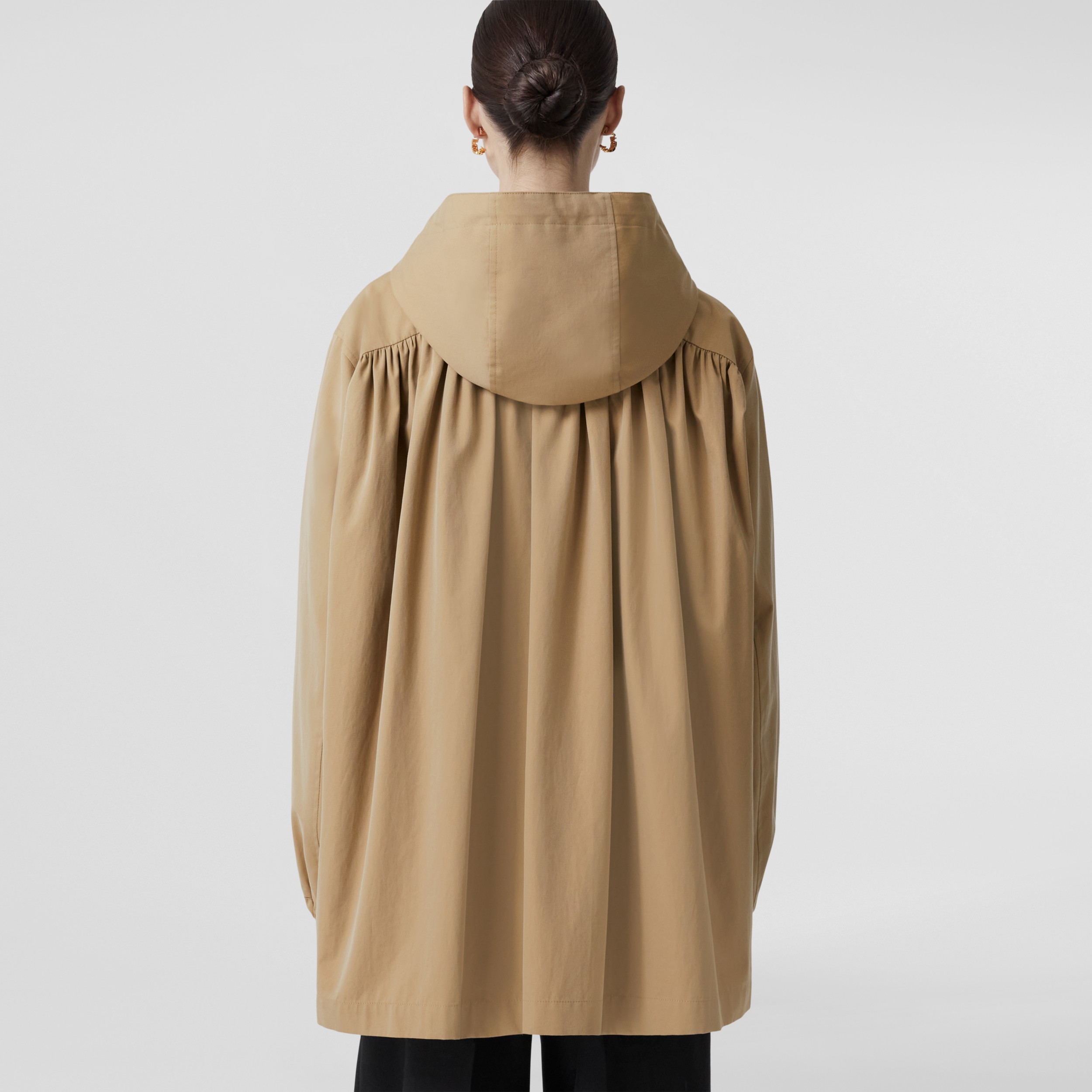 Tropical Gabardine Hooded Jacket in Honey - Women | Burberry® Official - 3