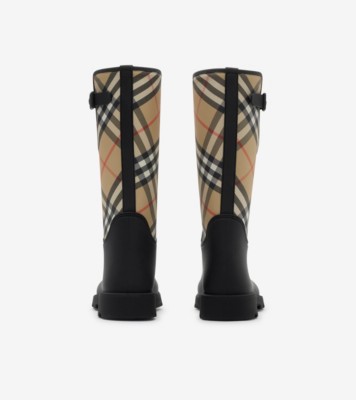 Rubber Marsh Stamp High Boots​ in Black - Women | Burberry® Official