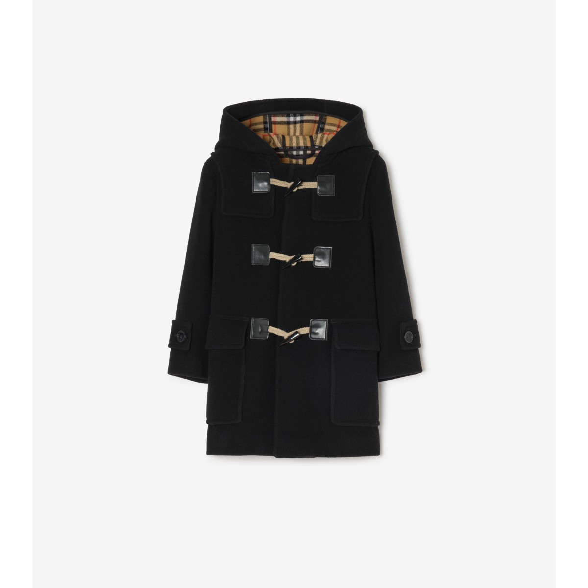  Check Wool Blend Duffle Coat