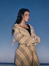 Model wearing Burberry Check Dress