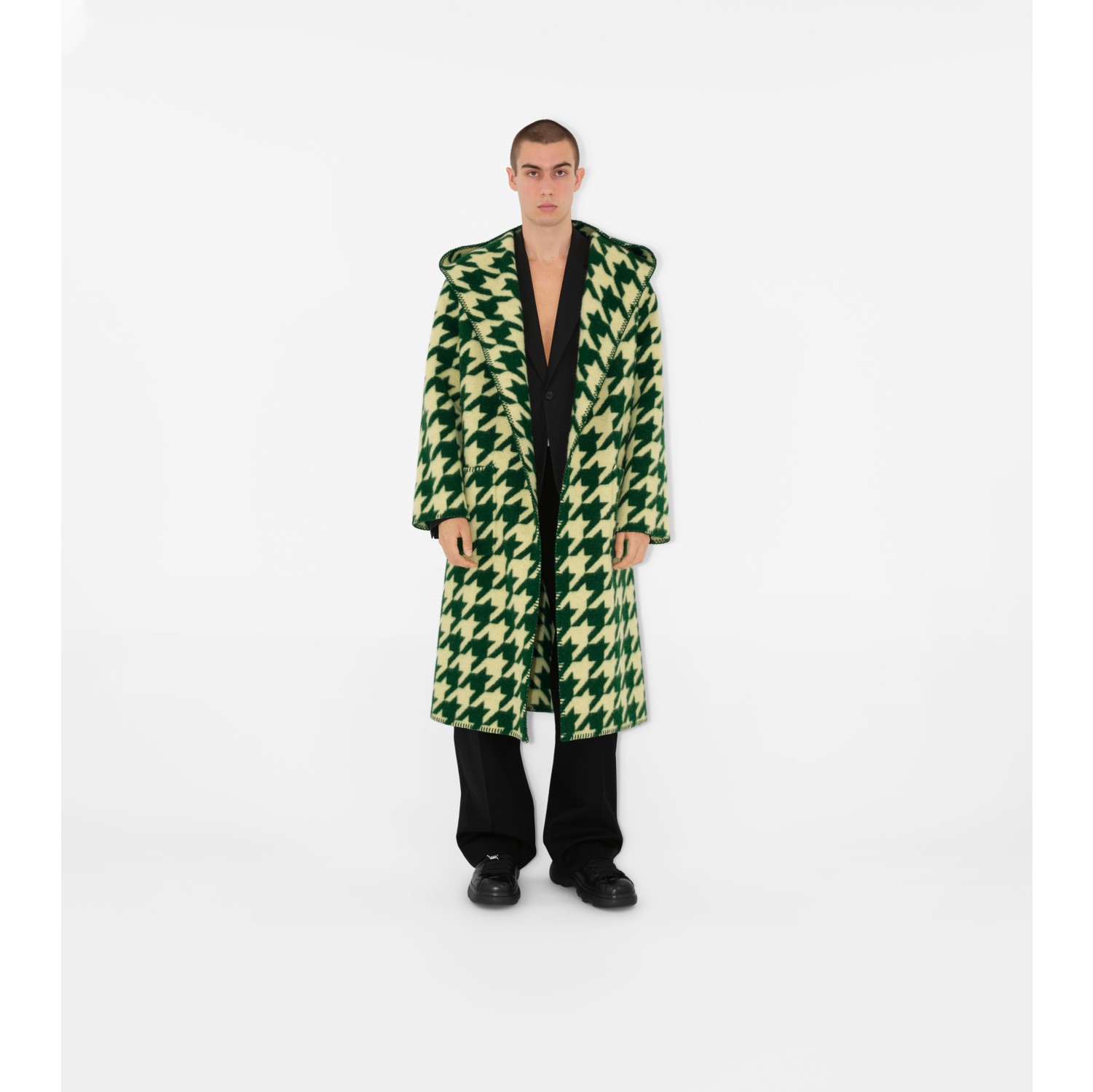 Houndstooth Wool Robe in Ivy | Burberry® Official