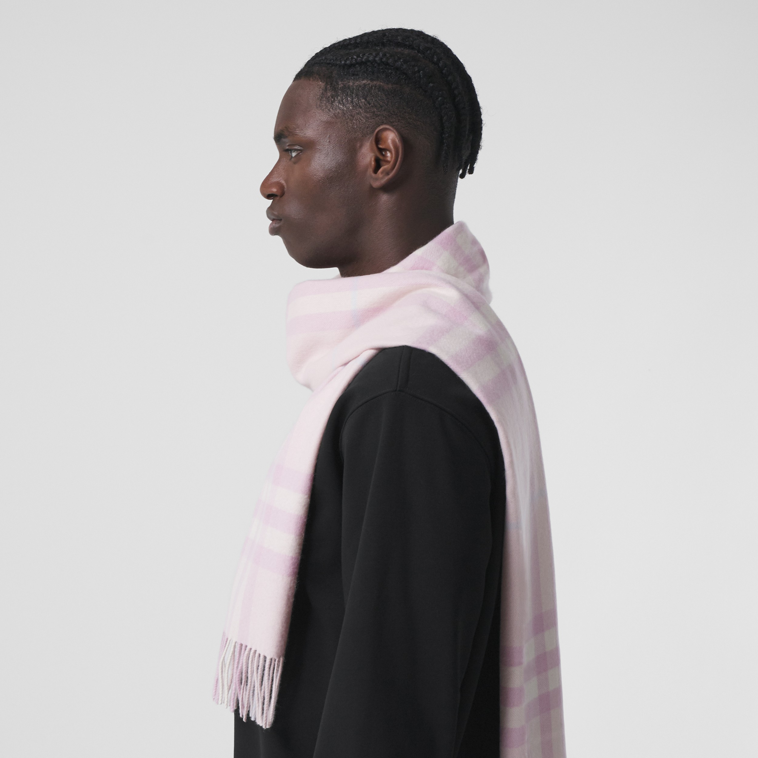 The Burberry Check Cashmere Scarf in Soft Peach | Burberry® Official - 4
