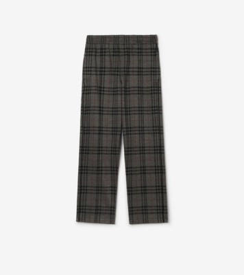 Check Track Pants in Ash grey/black - Men | Burberry® Official