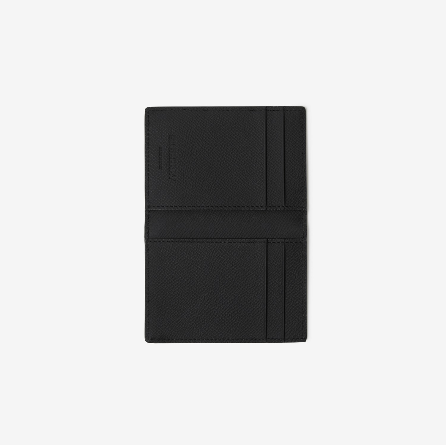 粒纹皮革 TB 折叠式卡片夹 (黑色) - 男士 | Burberry® 博柏利官网