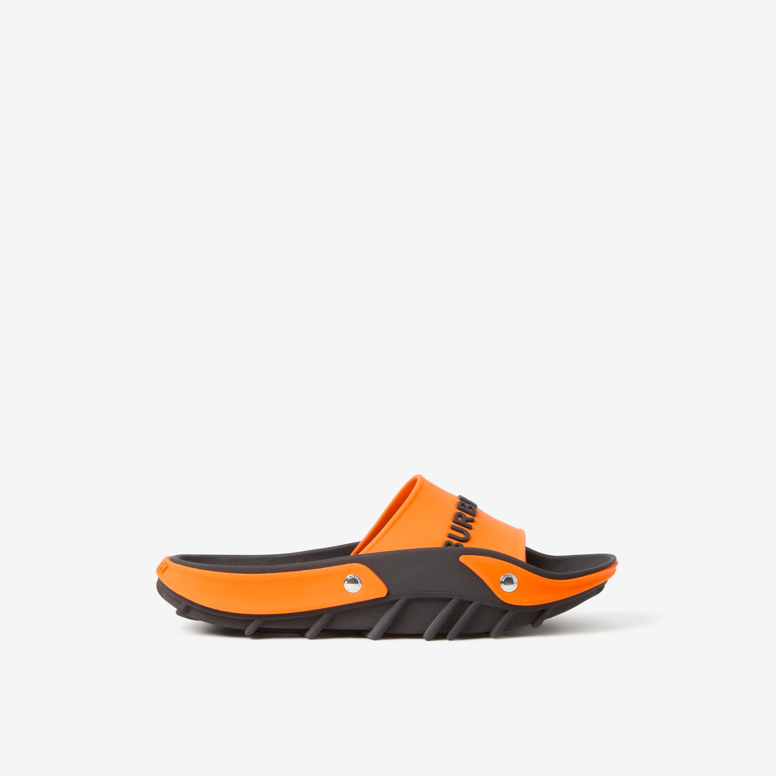 Sandalias pala bicolor con detalles de paneles y logotipo (Naranja Intenso/negro) - Mujer | Burberry® oficial - 1