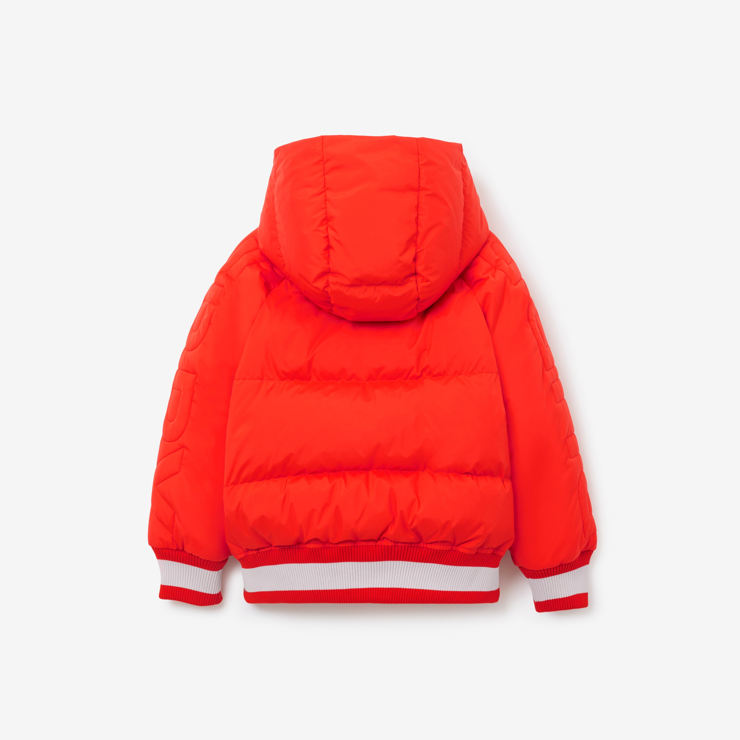 Hooded Puffer Jacket in Scarlet Orange | Burberry® Official
